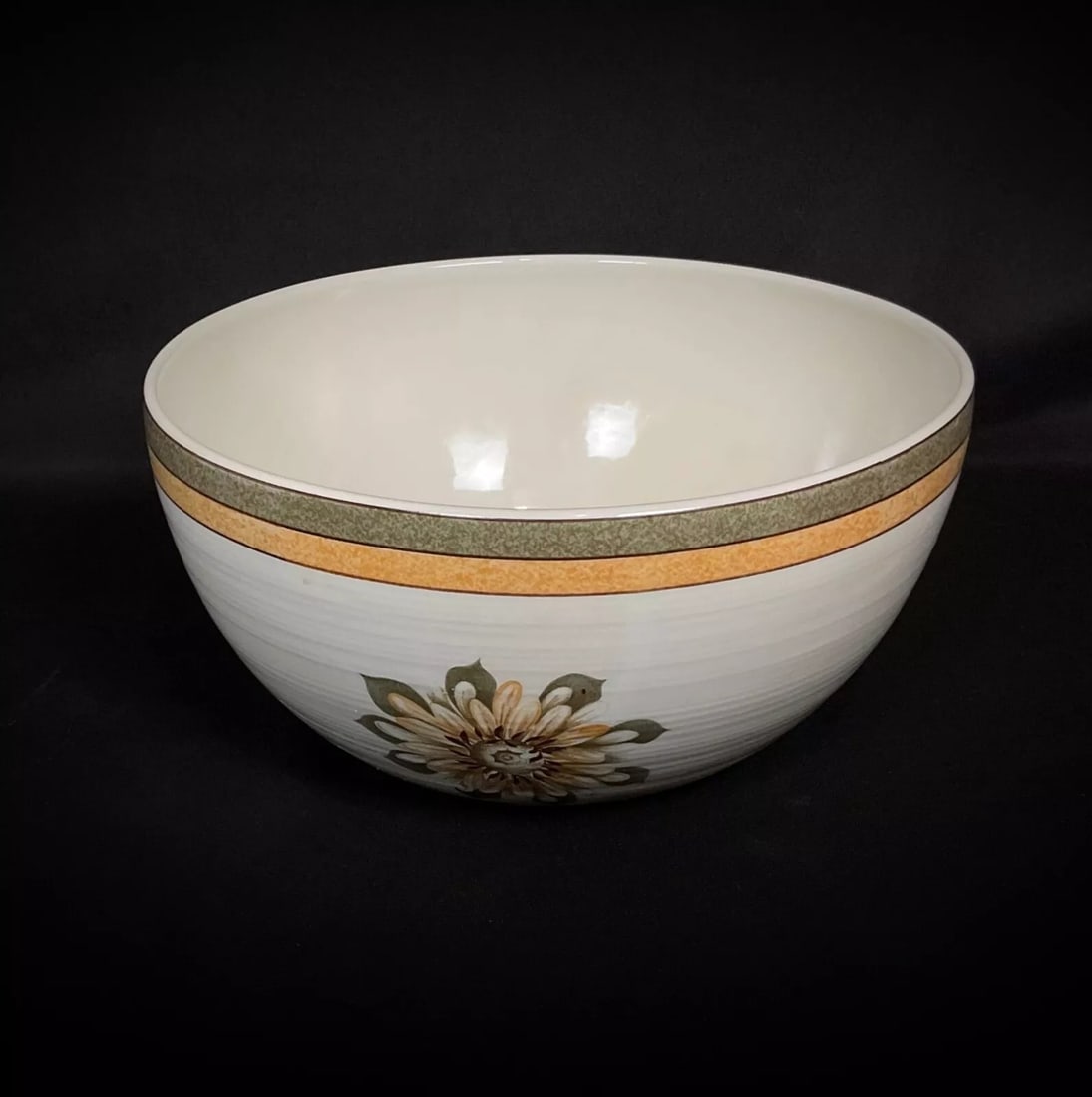Large 20th-Century CNP Stoneware Salad Bowl – Vallée Grand Feu Decoration - 4