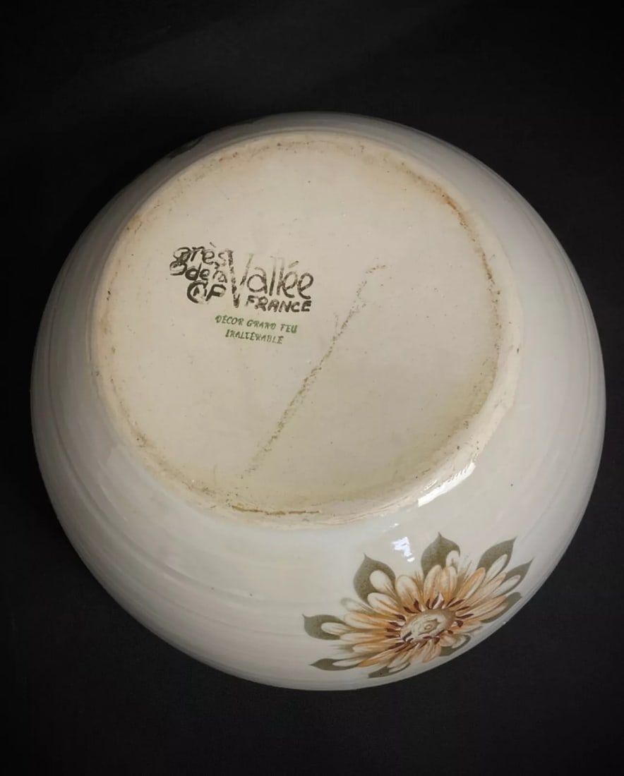 Large 20th-Century CNP Stoneware Salad Bowl – Vallée Grand Feu Decoration - 7