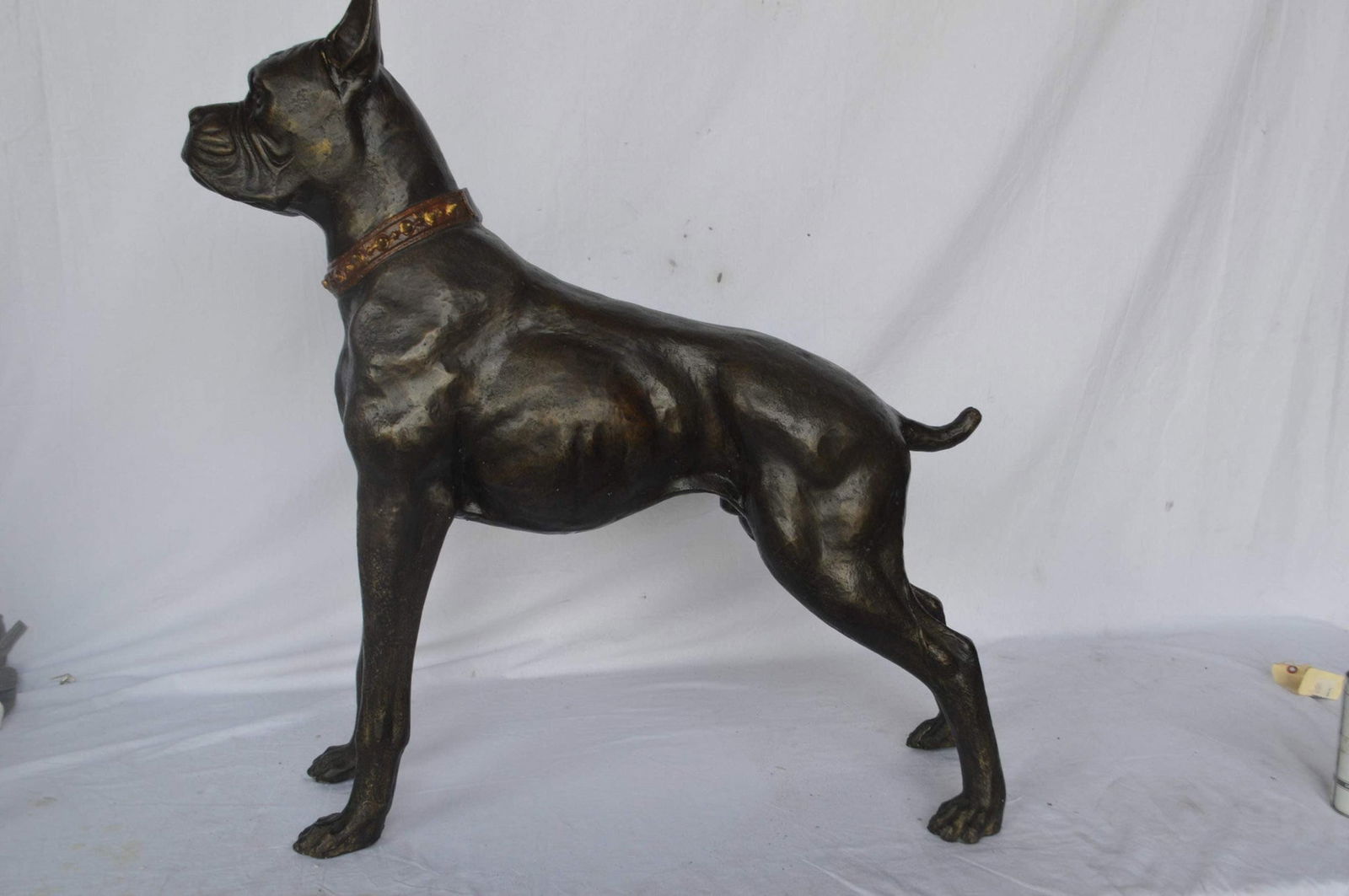 Boxer Dog bronze statue - Size: 35"L x 10"W x 36"H. - 3