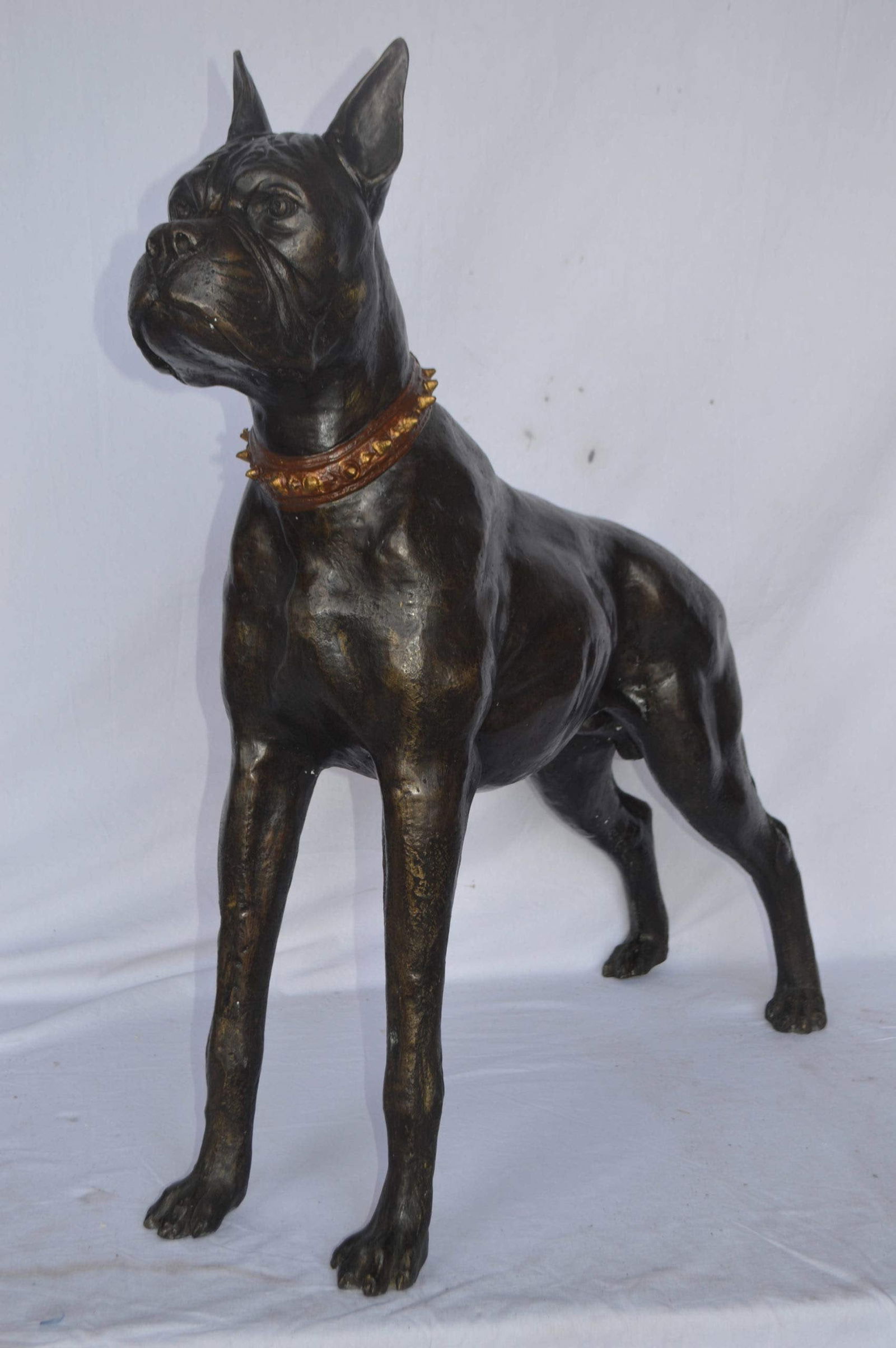 Boxer Dog bronze statue - Size: 35"L x 10"W x 36"H. - 7
