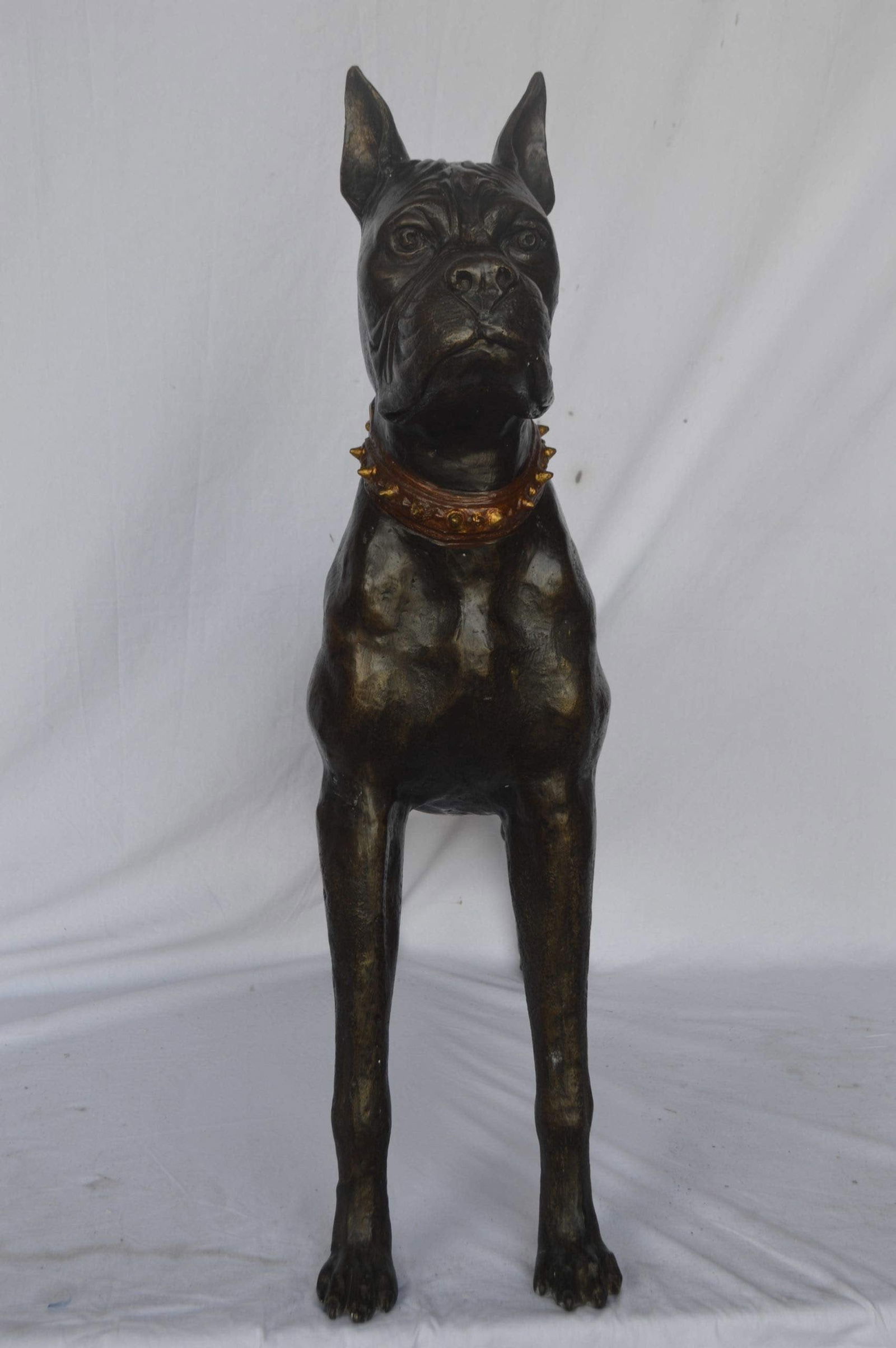 Boxer Dog bronze statue - Size: 35"L x 10"W x 36"H. - 9