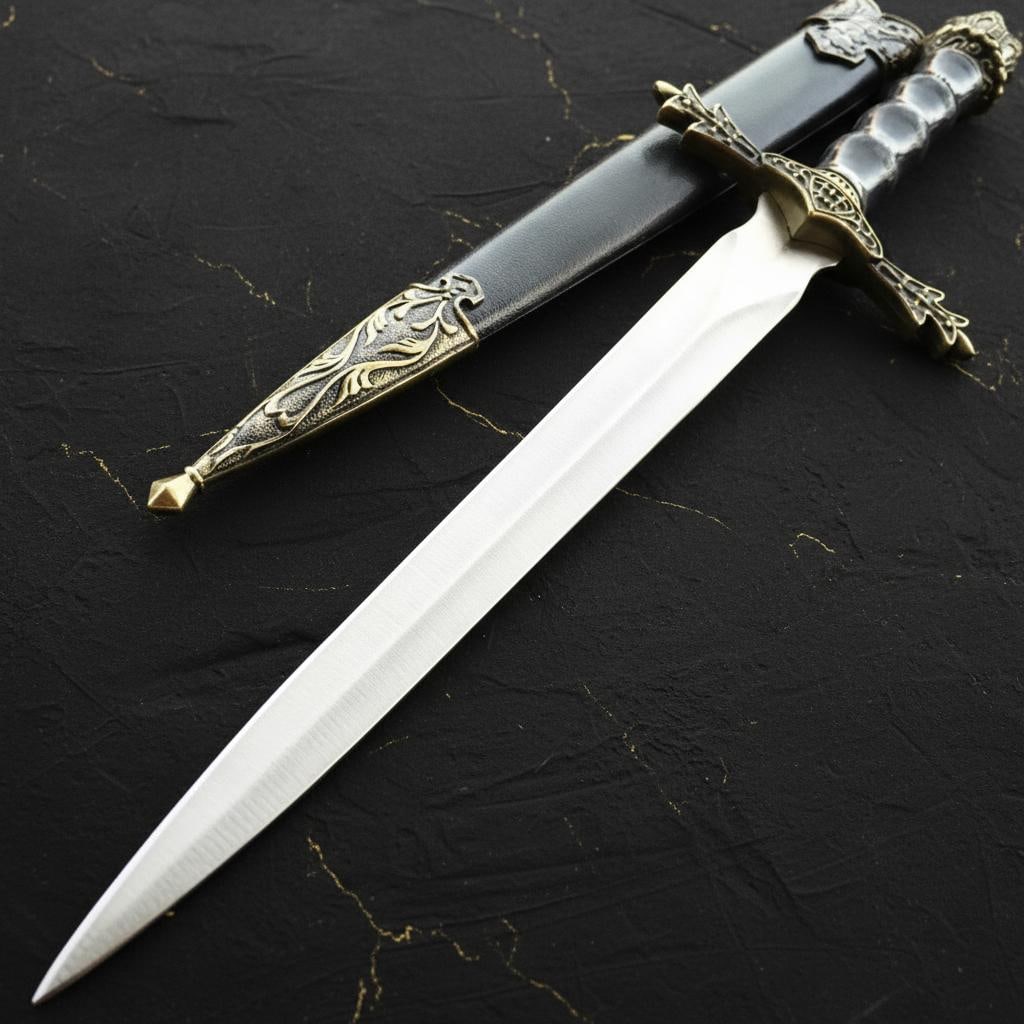 Ornate King Arthur Fantasy Dagger 13.5" Medieval Short Sword with Scabbard (1 of 5)