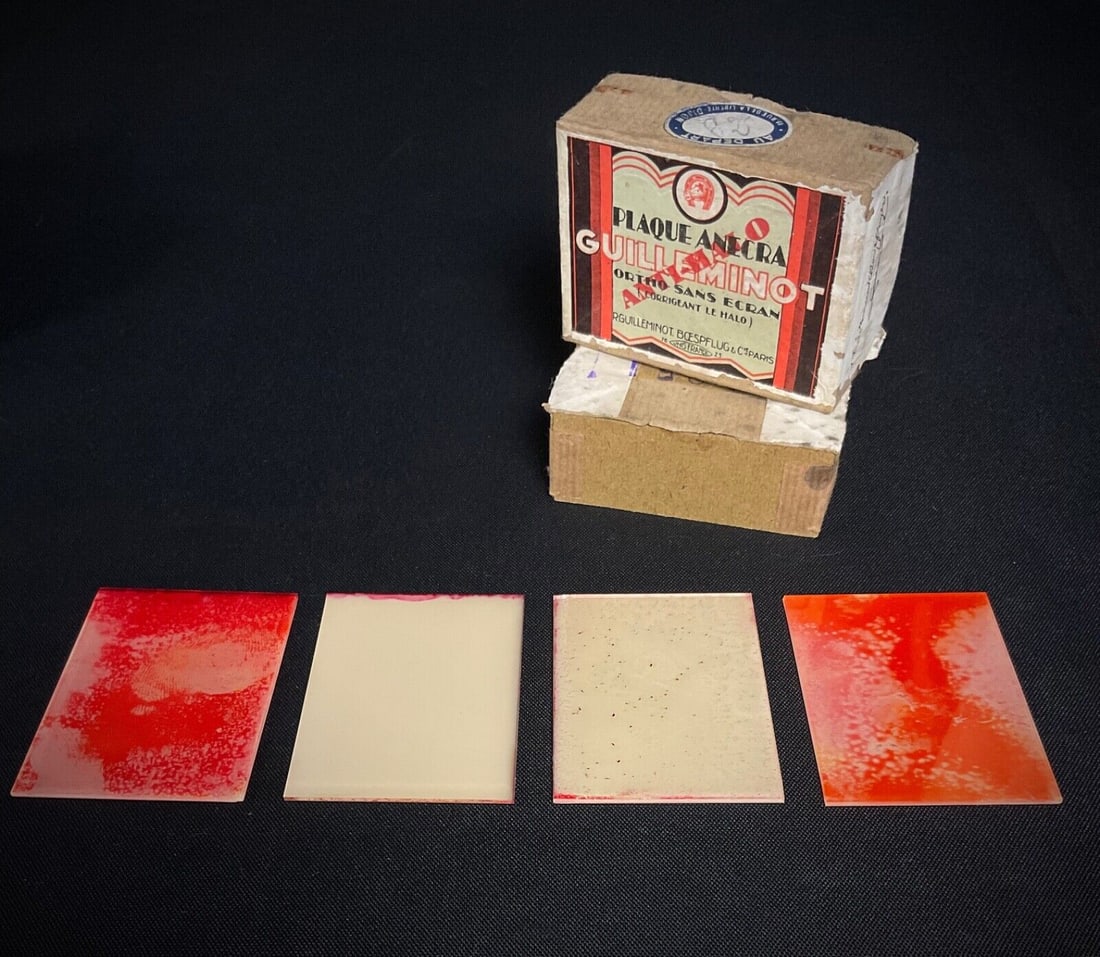 Antique Box of 4 Guilleminot Anecra Photo Plates - 2