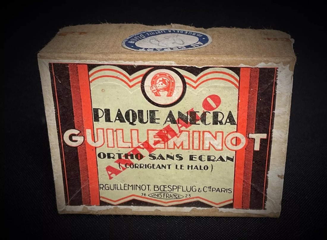 Antique Box of 4 Guilleminot Anecra Photo Plates - 4