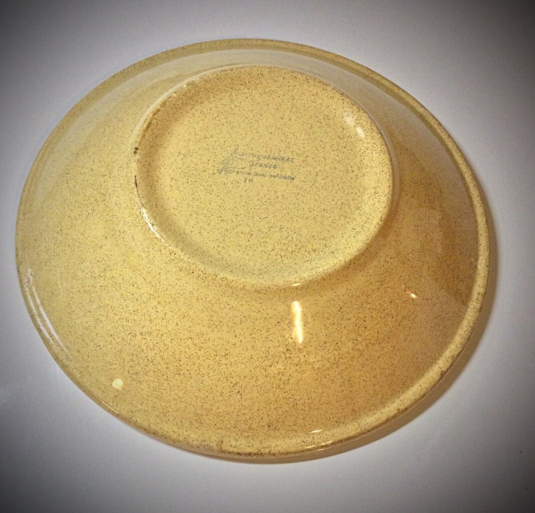 Large Sarreguemines Faience Salad Bowl with Tulip Flower Design - France - 4