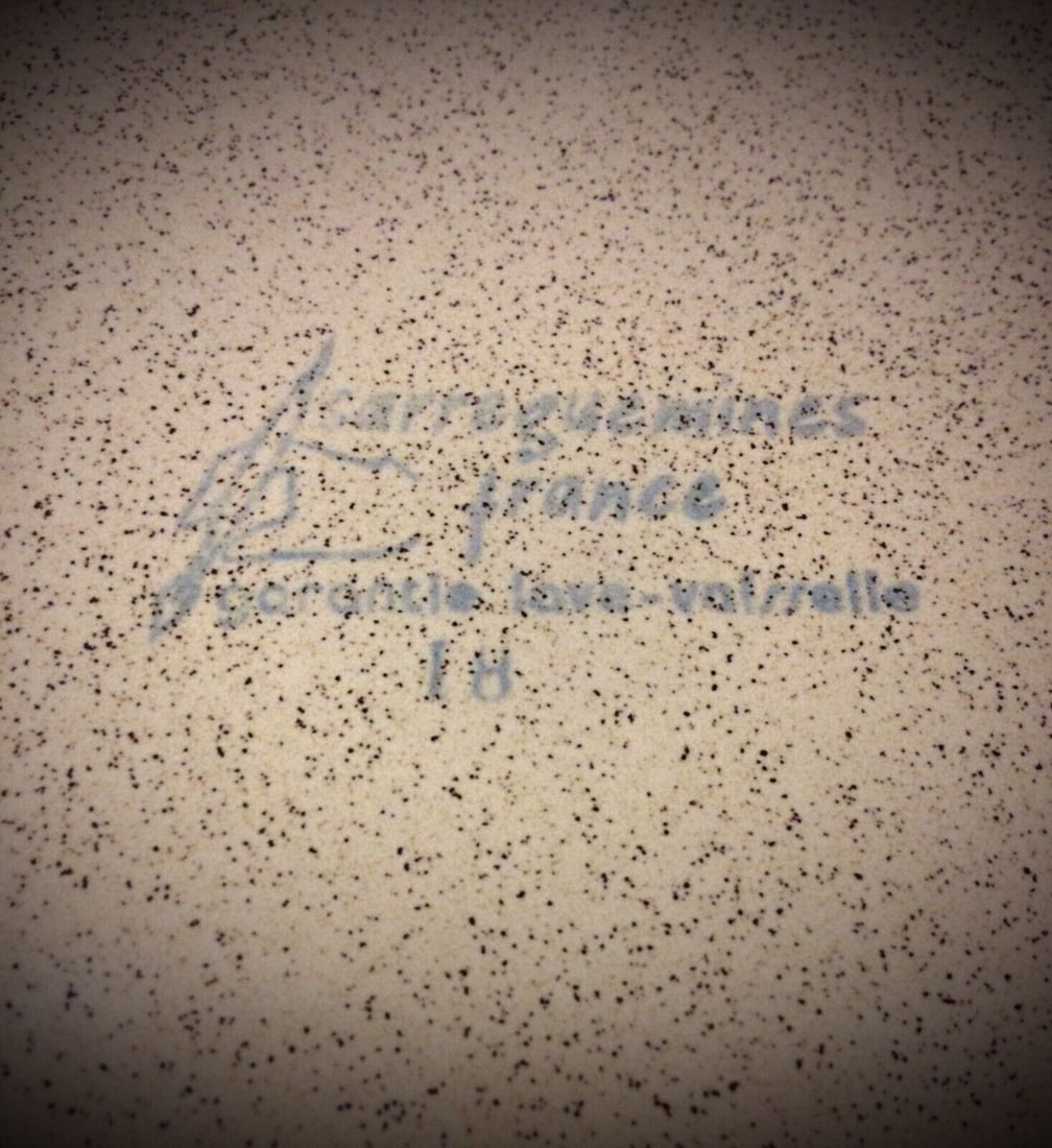 Large Sarreguemines Faience Salad Bowl with Tulip Flower Design - France - 5