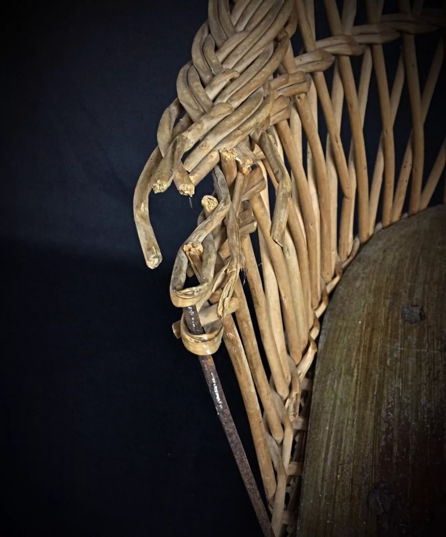 Antique 20th Century Children's Chair in Wood and Wicker - 5