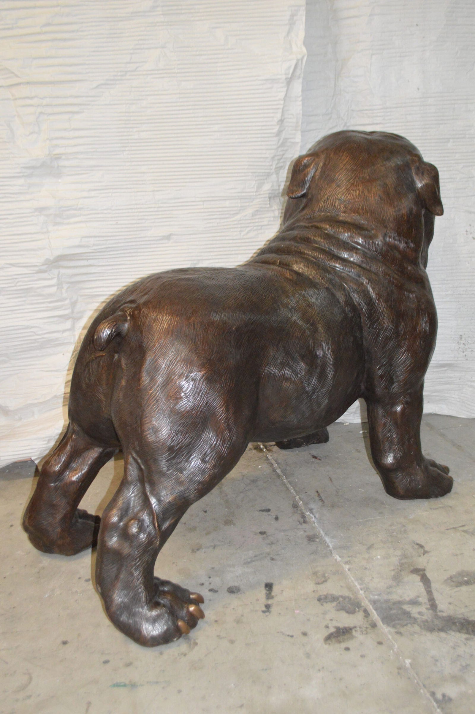 Bulldog Giant Bronze Statue - Size: 62"L x 26"W x 44"H. - 12