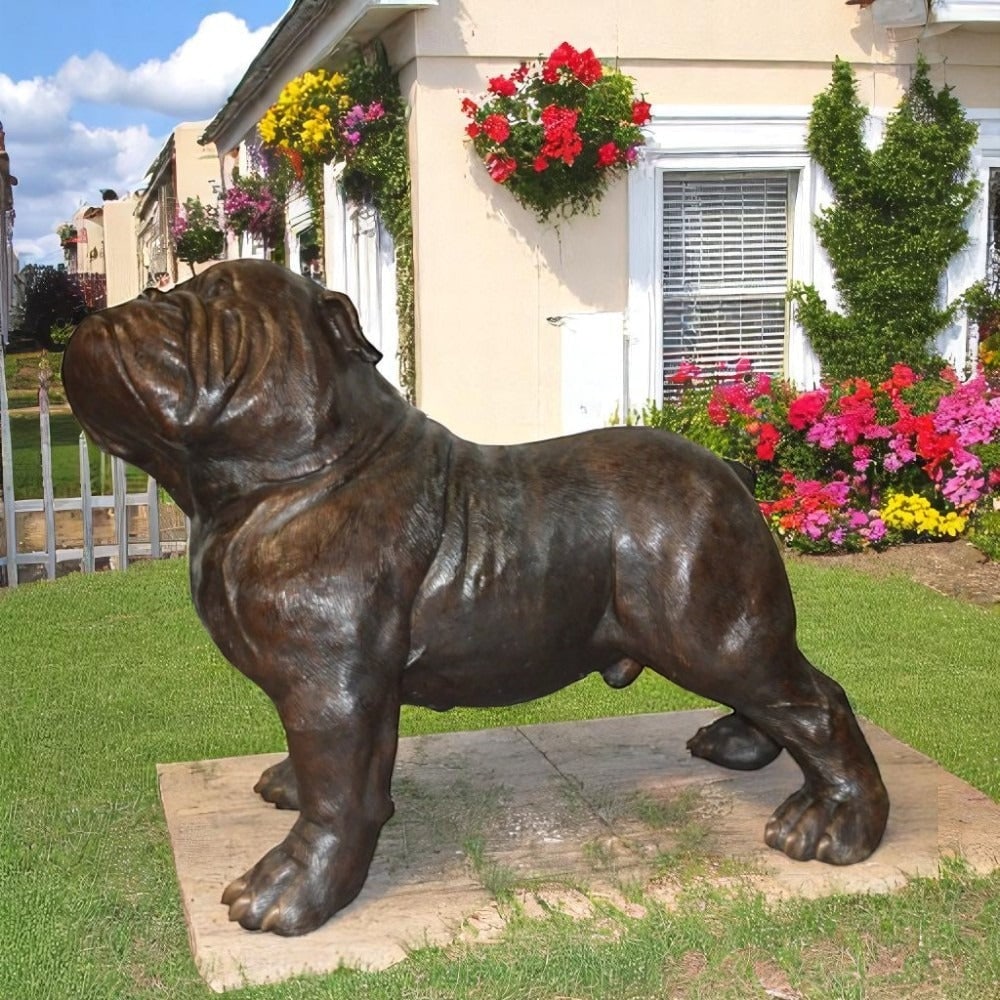 Bulldog Giant Bronze Statue - Size: 62"L x 26"W x 44"H. - 4