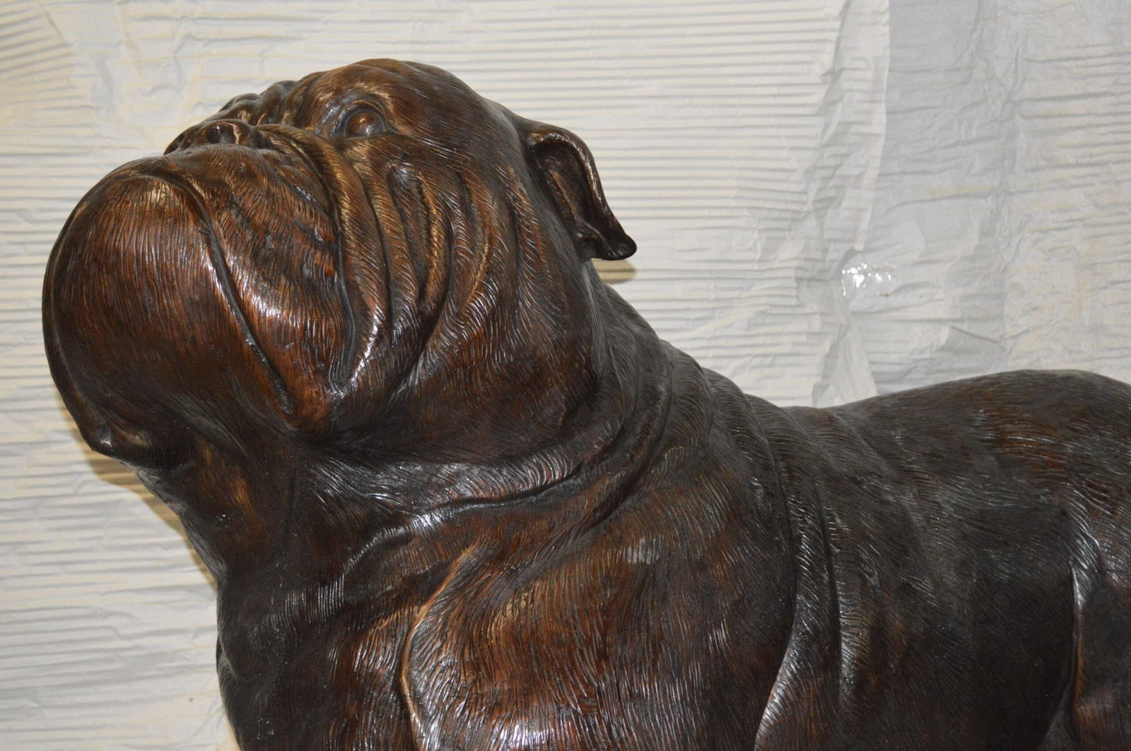 Bulldog Giant Bronze Statue - Size: 62"L x 26"W x 44"H. - 5
