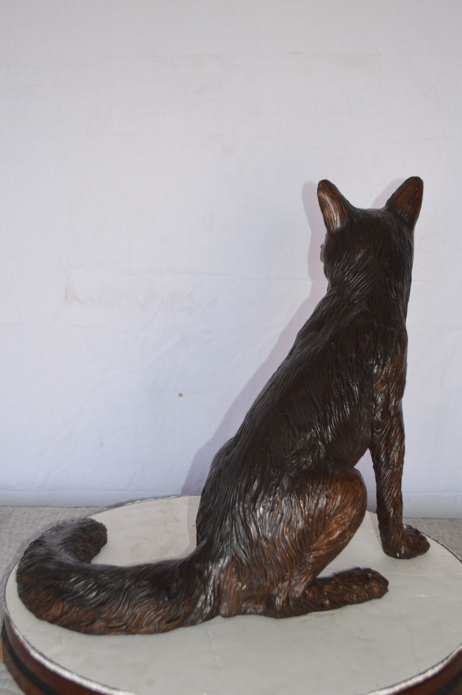 Fox Sitting Bronze Statue - Size: 23"L x 17"W x 20"H. - 8