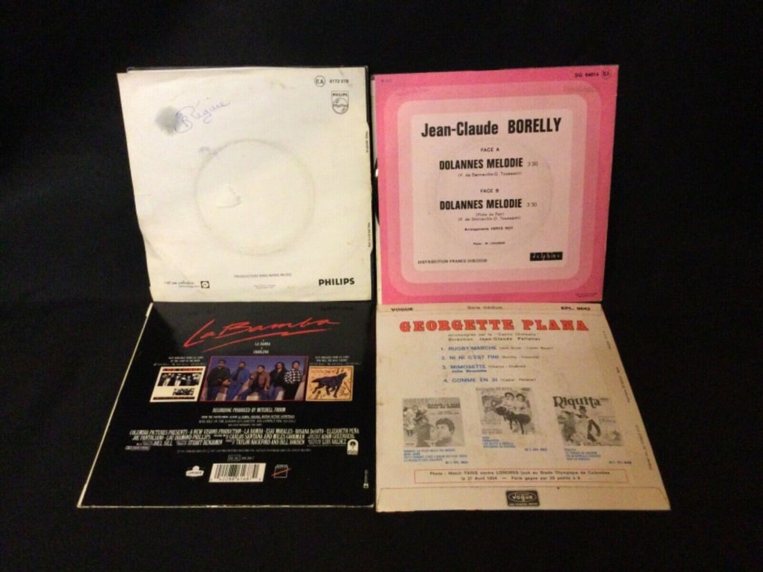 Lot of 3 Vintage 45 RPM Vinyl Records - G. Palma, Los Lobos, J.C. Borelly - 2