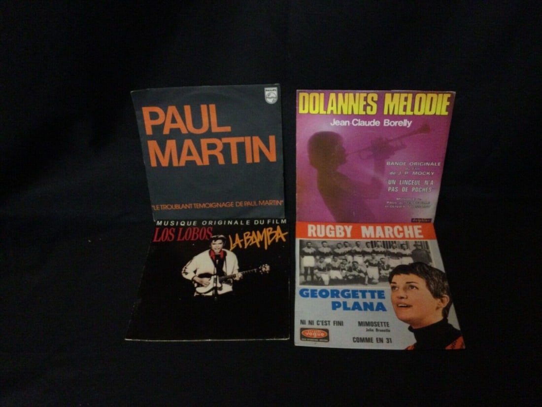 Lot of 3 Vintage 45 RPM Vinyl Records - G. Palma, Los Lobos, J.C. Borelly - 4