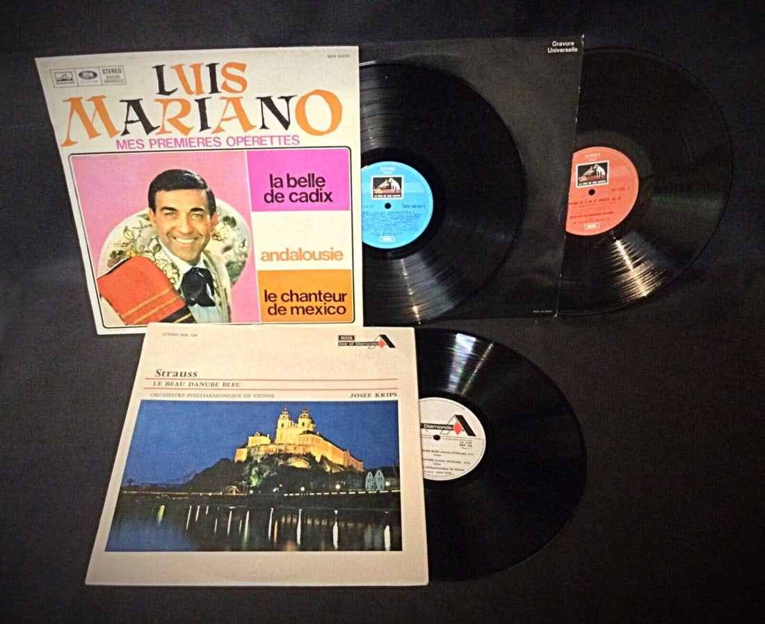 Lot of 3 Classical Vinyl Records - Beethoven, Luis Mariano, Strauss - 3
