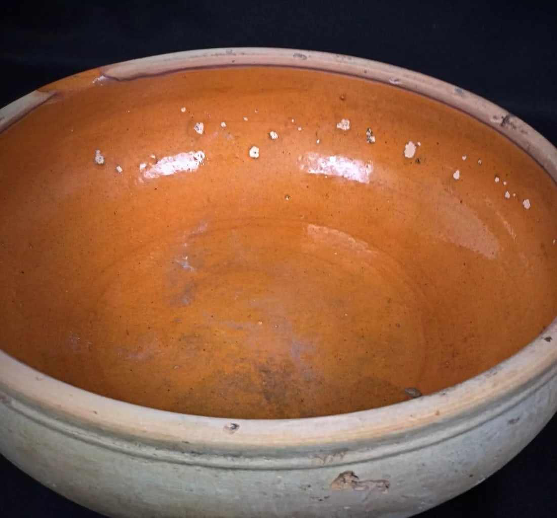 Large Antique Terracotta Pan by La Bourguignonne – Vintage Kitchenware - 10