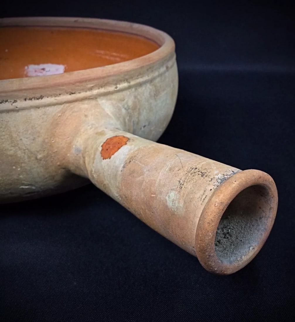 Large Antique Terracotta Pan by La Bourguignonne – Vintage Kitchenware - 4