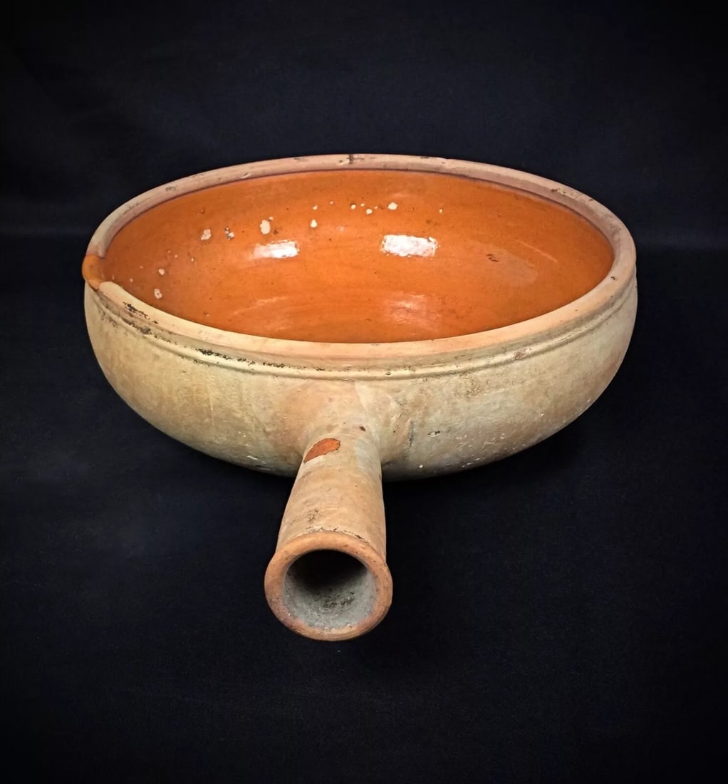 Large Antique Terracotta Pan by La Bourguignonne – Vintage Kitchenware - 8