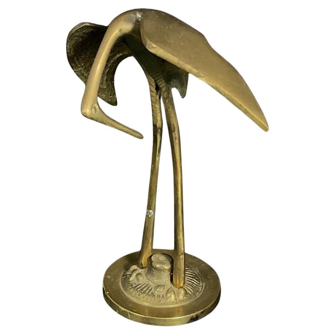 Vintage 20th-Century Japanese Brass Crane Sculpture (1 of 7)