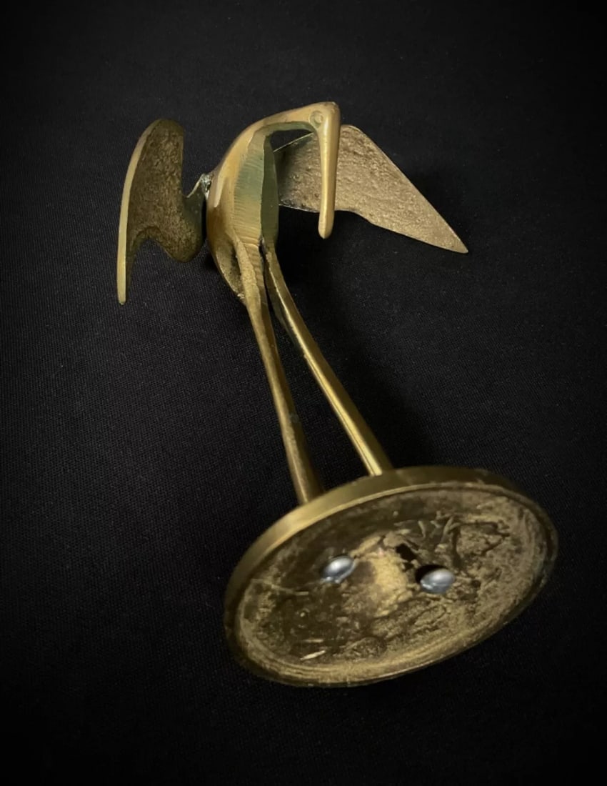 Vintage 20th-Century Japanese Brass Crane Sculpture - 3