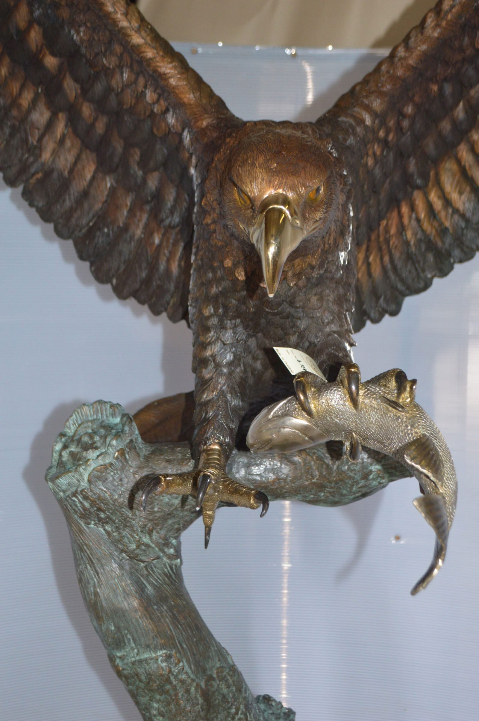 Landing Eagle on a Tree Giant Bronze Statue - Size: 72"L x 36"W x 88"H. - 12
