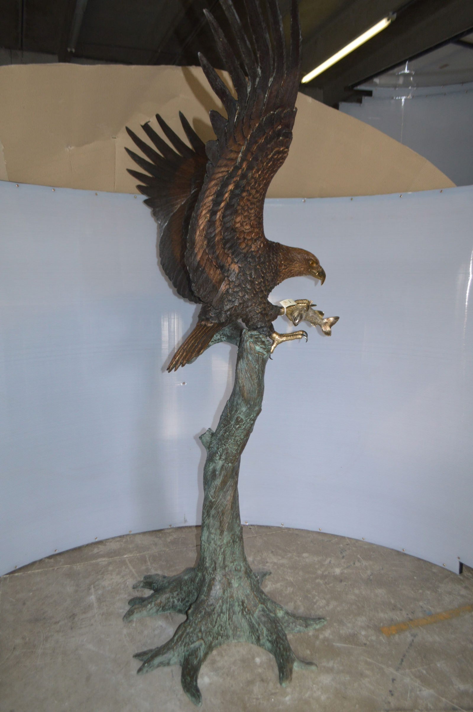 Landing Eagle on a Tree Giant Bronze Statue - Size: 72"L x 36"W x 88"H. - 7