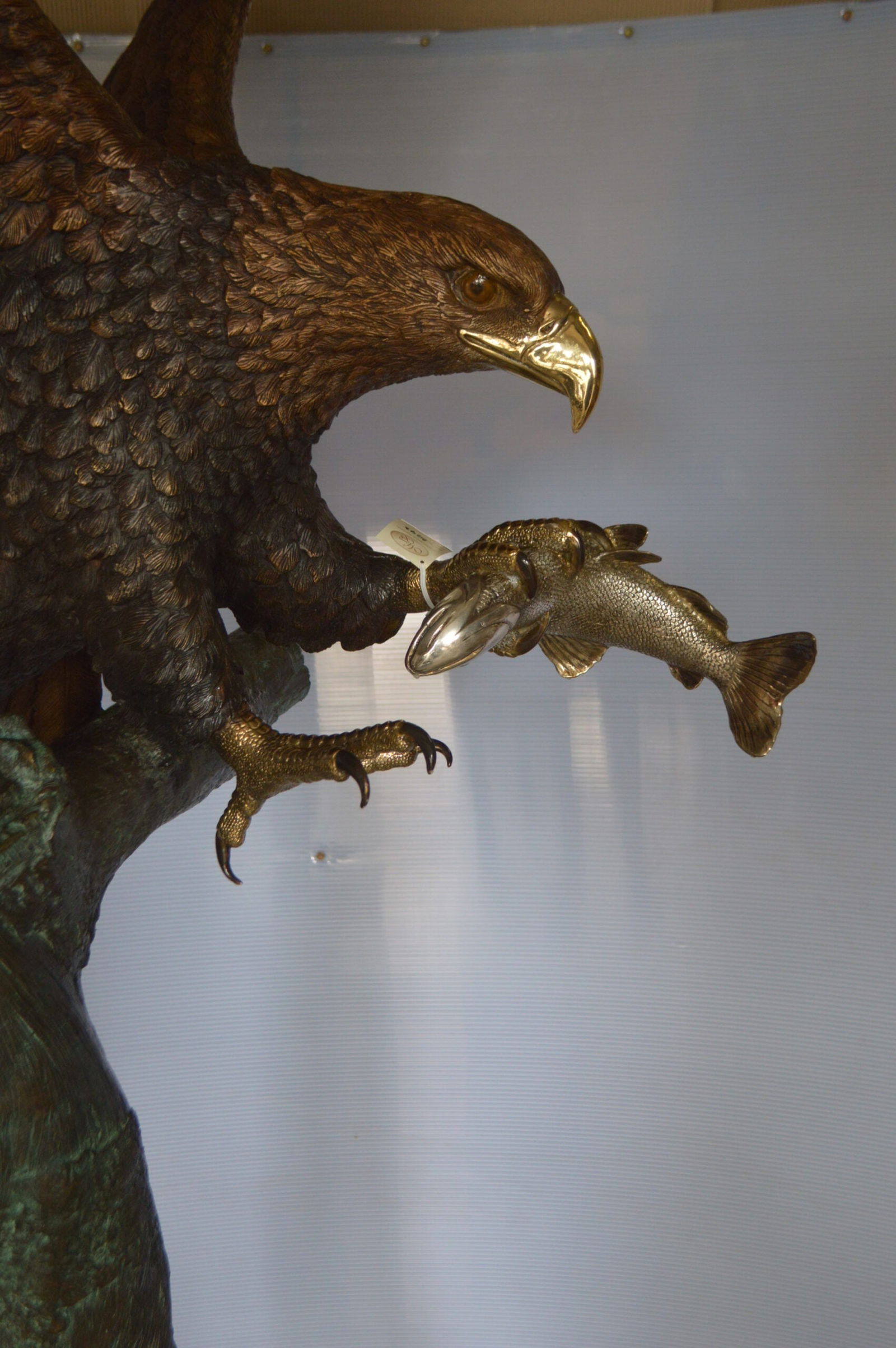 Landing Eagle on a Tree Giant Bronze Statue - Size: 72"L x 36"W x 88"H. - 8