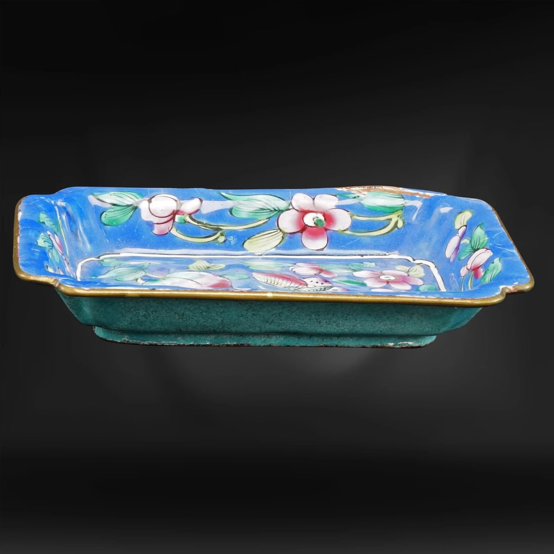 Small 1930s Chinese Enamel Metal Tray - 6