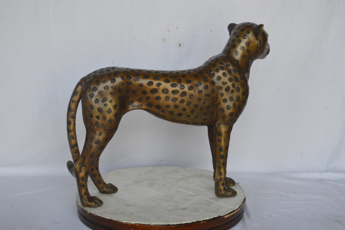 Baby Cheetah, Cub, Bronze Statue - Size: 30"L x 10"W x 25"H. - 10