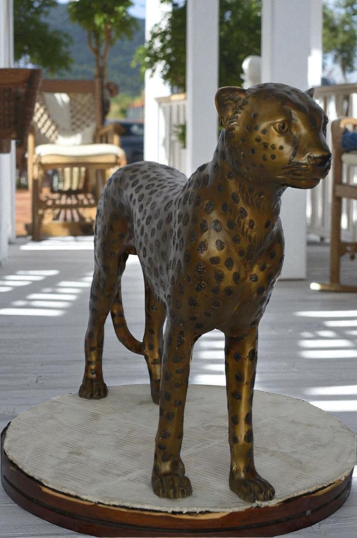 Baby Cheetah, Cub, Bronze Statue - Size: 30"L x 10"W x 25"H. - 4