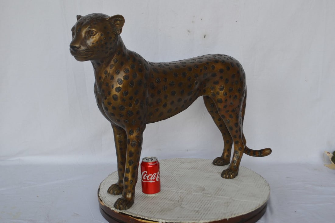 Baby Cheetah, Cub, Bronze Statue - Size: 30"L x 10"W x 25"H. - 5