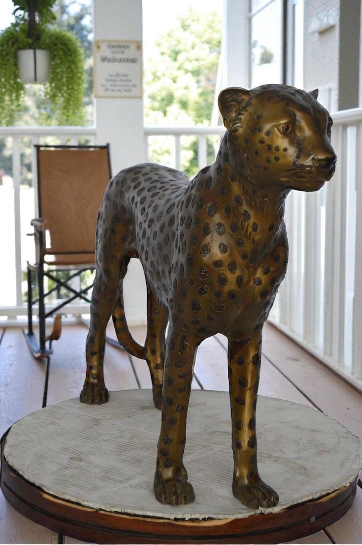 Baby Cheetah, Cub, Bronze Statue - Size: 30"L x 10"W x 25"H. - 8