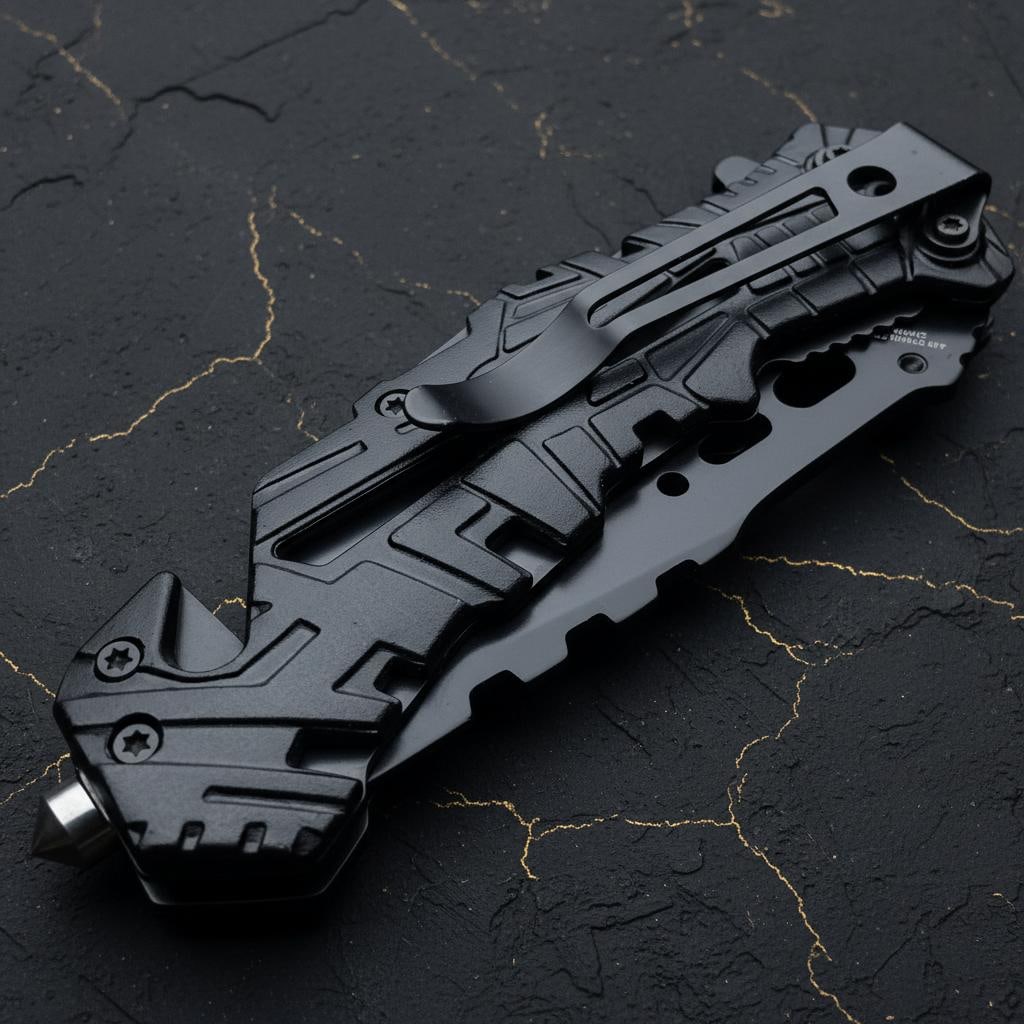 Spring Assisted Tactical Folding Knife 8" Black Police Rescue Pocket Tool NEW - 3