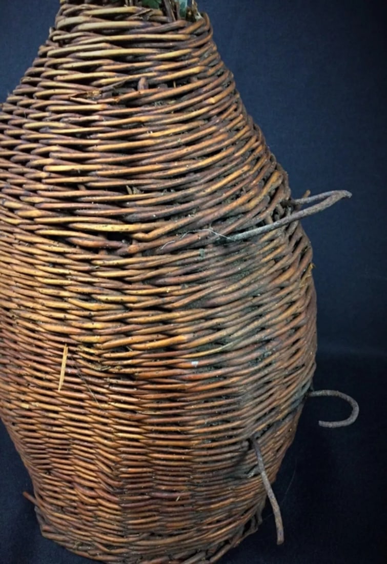 Vintage 20th-Century Demijohn Bottle with Wicker Cover – No Cork - 5