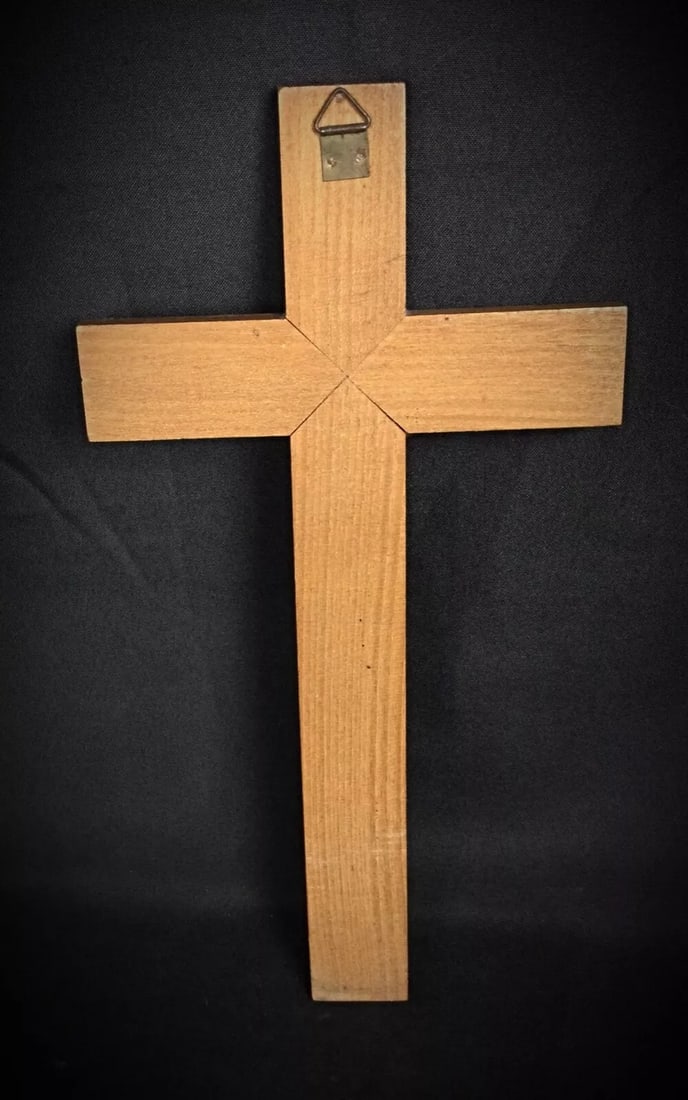 Antique Late 20th Century Wooden Crucifix with Spelter Corpus - 4