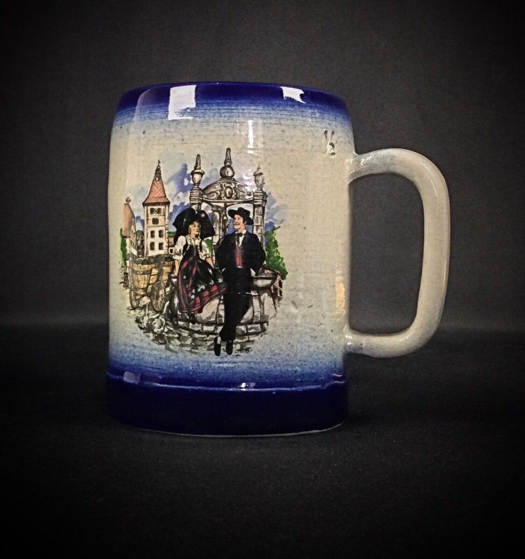 Charming Alsace Stoneware Mug – Signed by Anne Ehret - 2