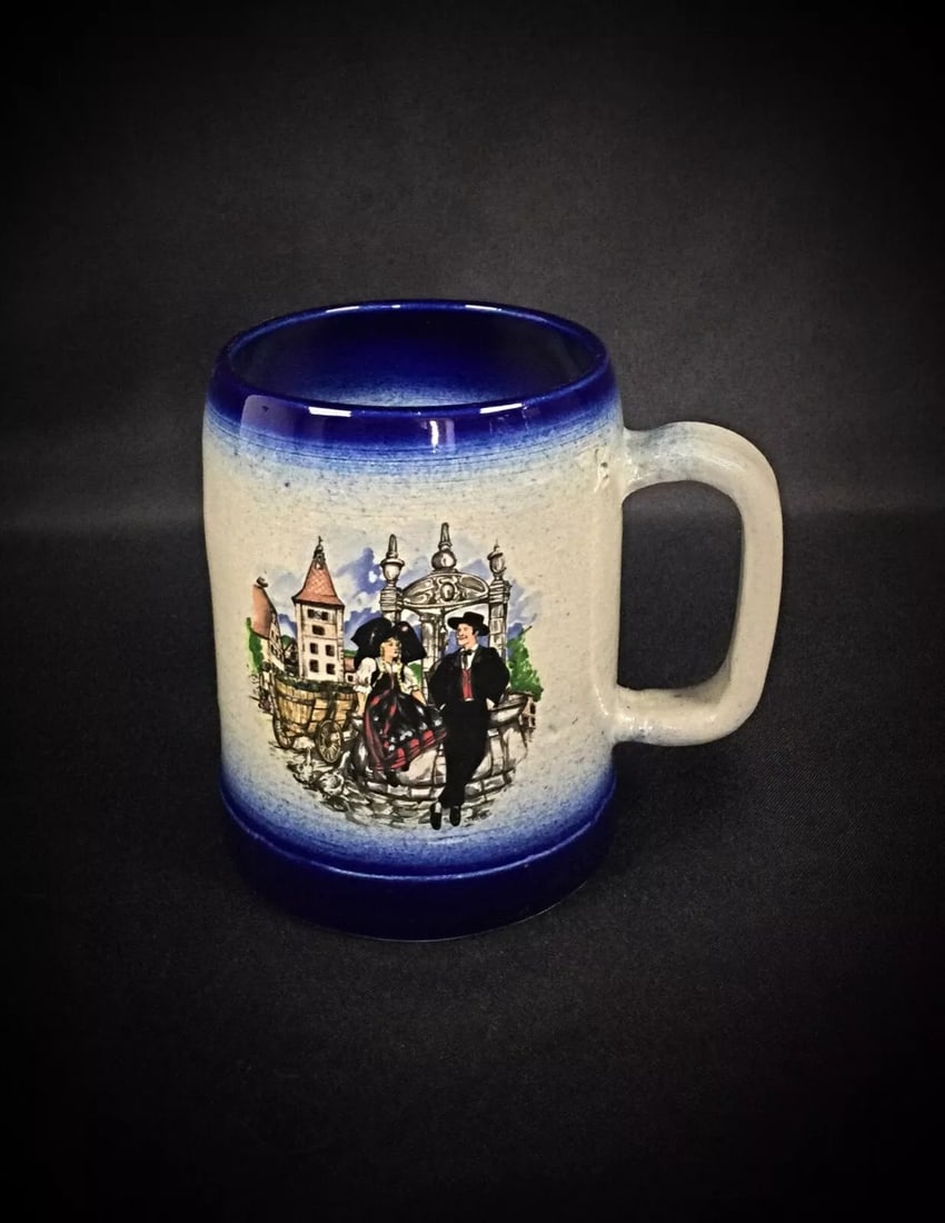 Charming Alsace Stoneware Mug – Signed by Anne Ehret - 5