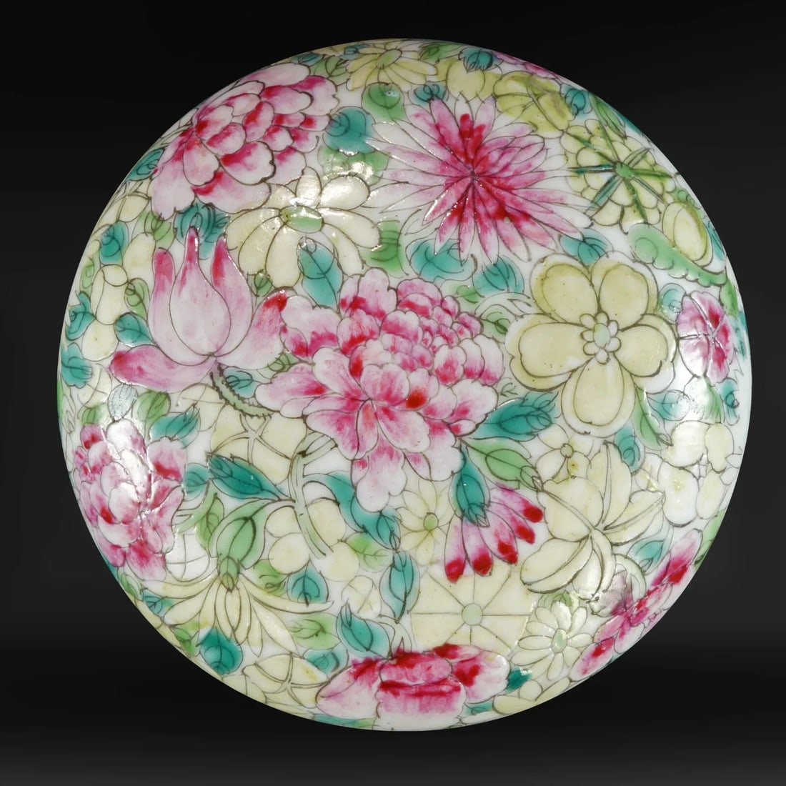 Chinese Paste Box Thousand Flowers c 1900 - 4