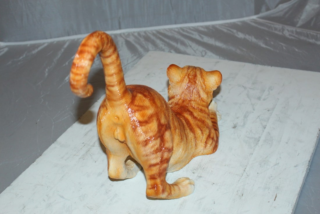 Cat - small Bronze Statue - Size: 16"L x 6"W x 14"H. - 10
