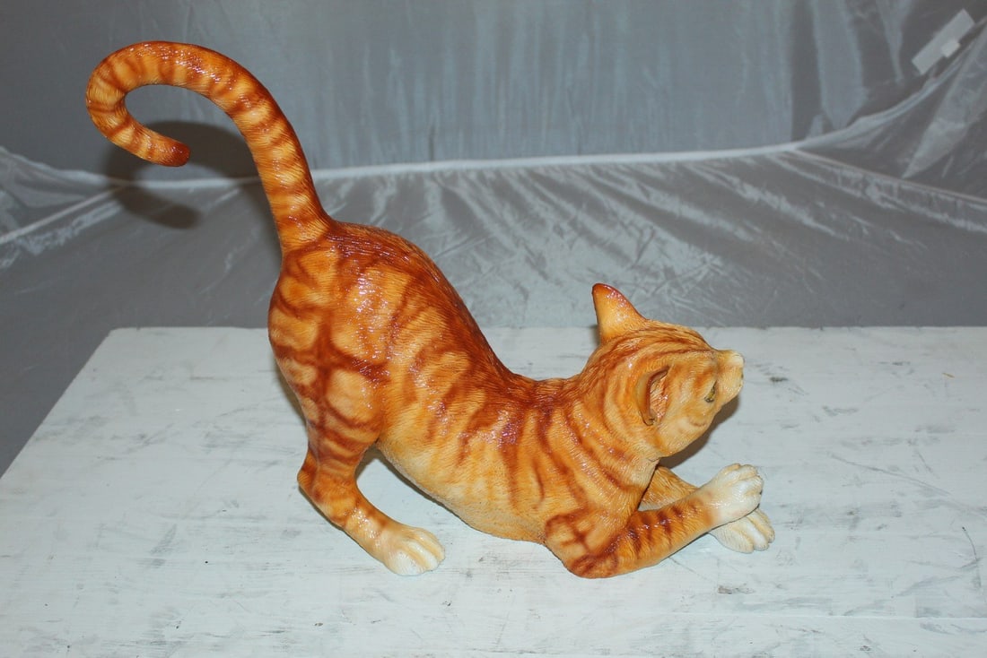 Cat - small Bronze Statue - Size: 16"L x 6"W x 14"H. - 3