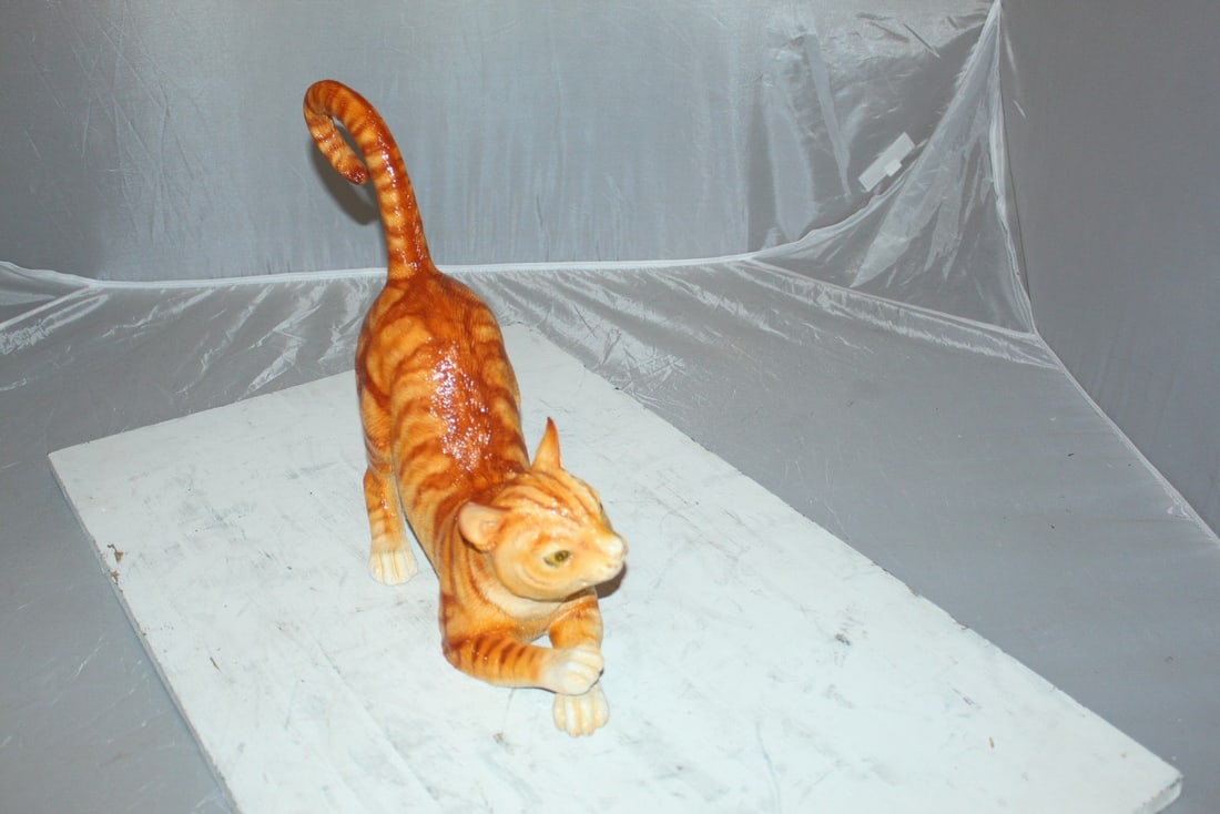 Cat - small Bronze Statue - Size: 16"L x 6"W x 14"H. - 4
