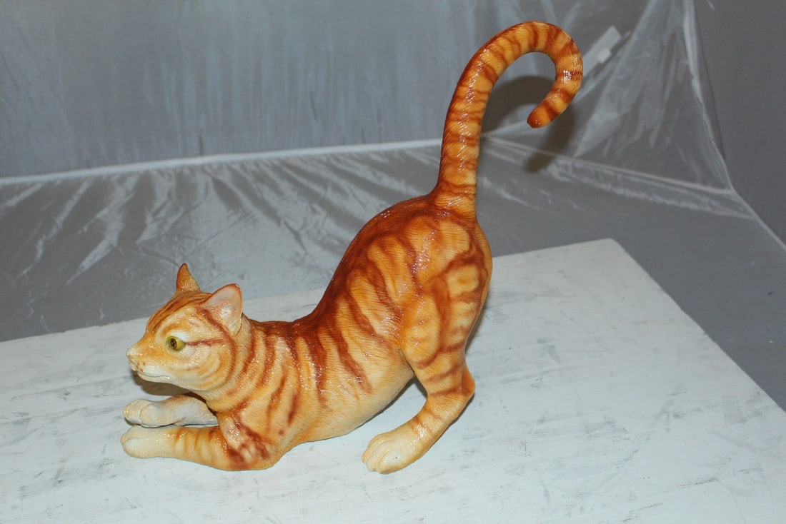Cat - small Bronze Statue - Size: 16"L x 6"W x 14"H. - 7