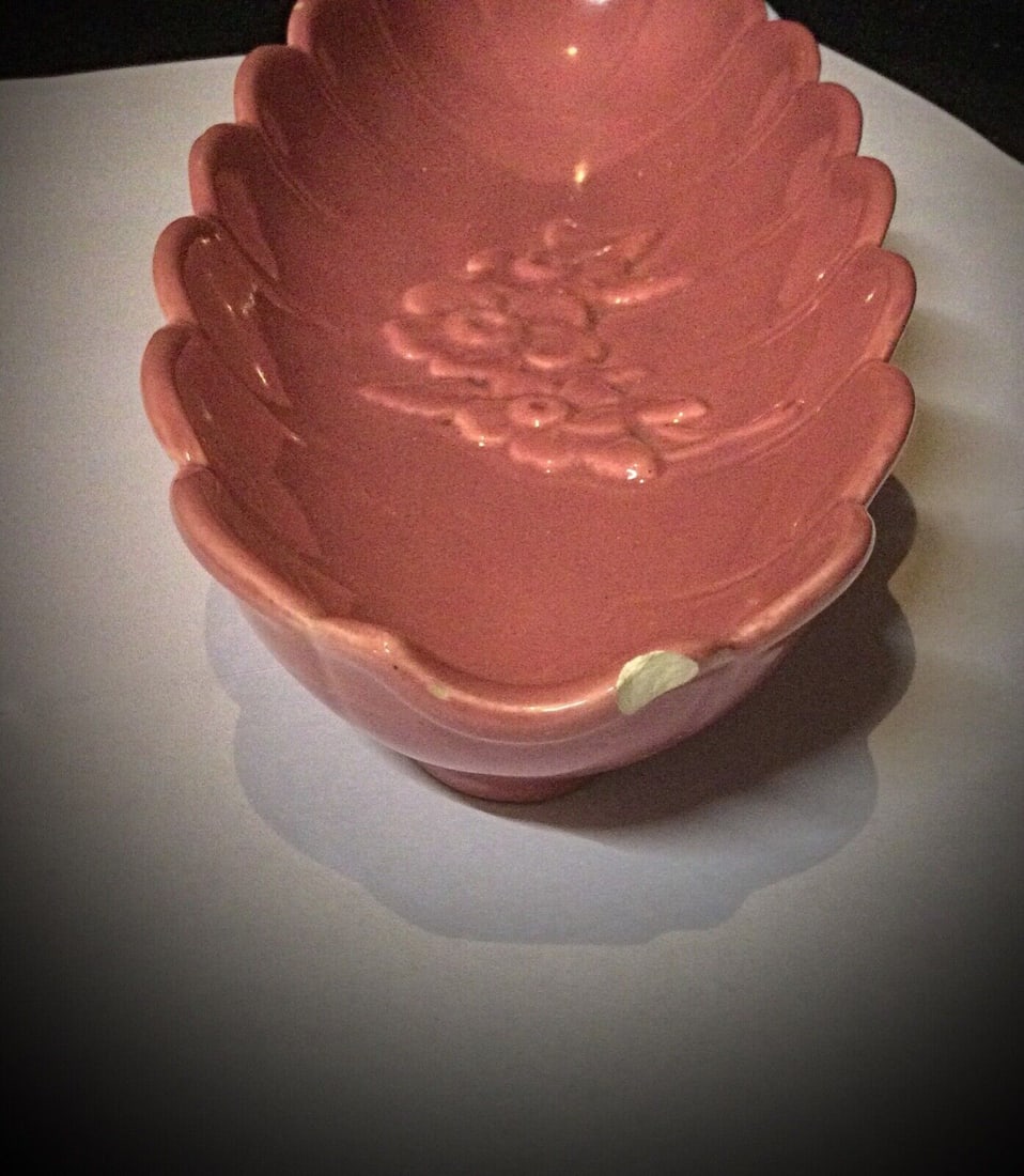 Vintage Small Floral Decor Ceramic Trinket Dish - 4