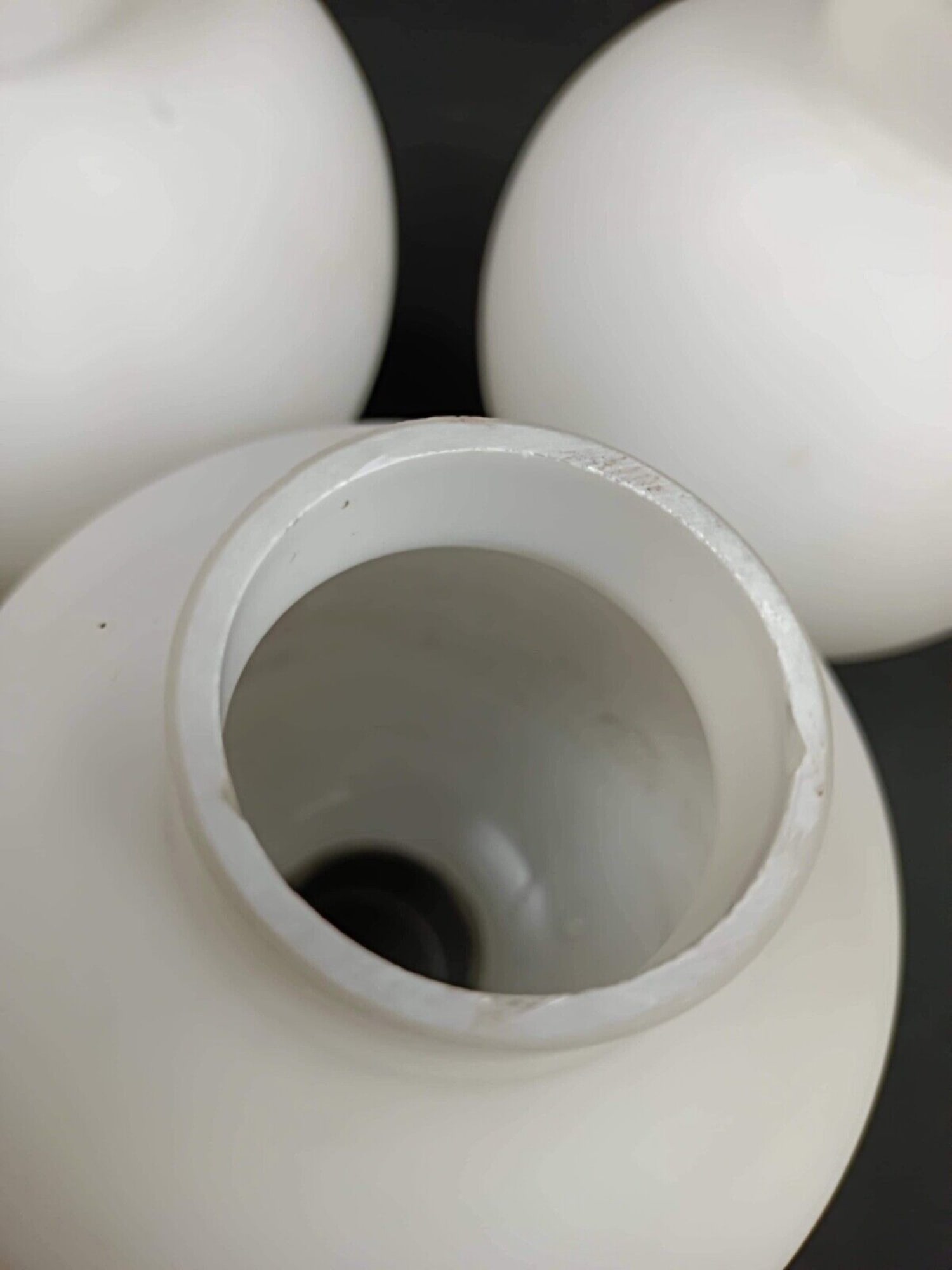 Vintage Set of 5 White Opaline Spheres for Wall Sconces - 6