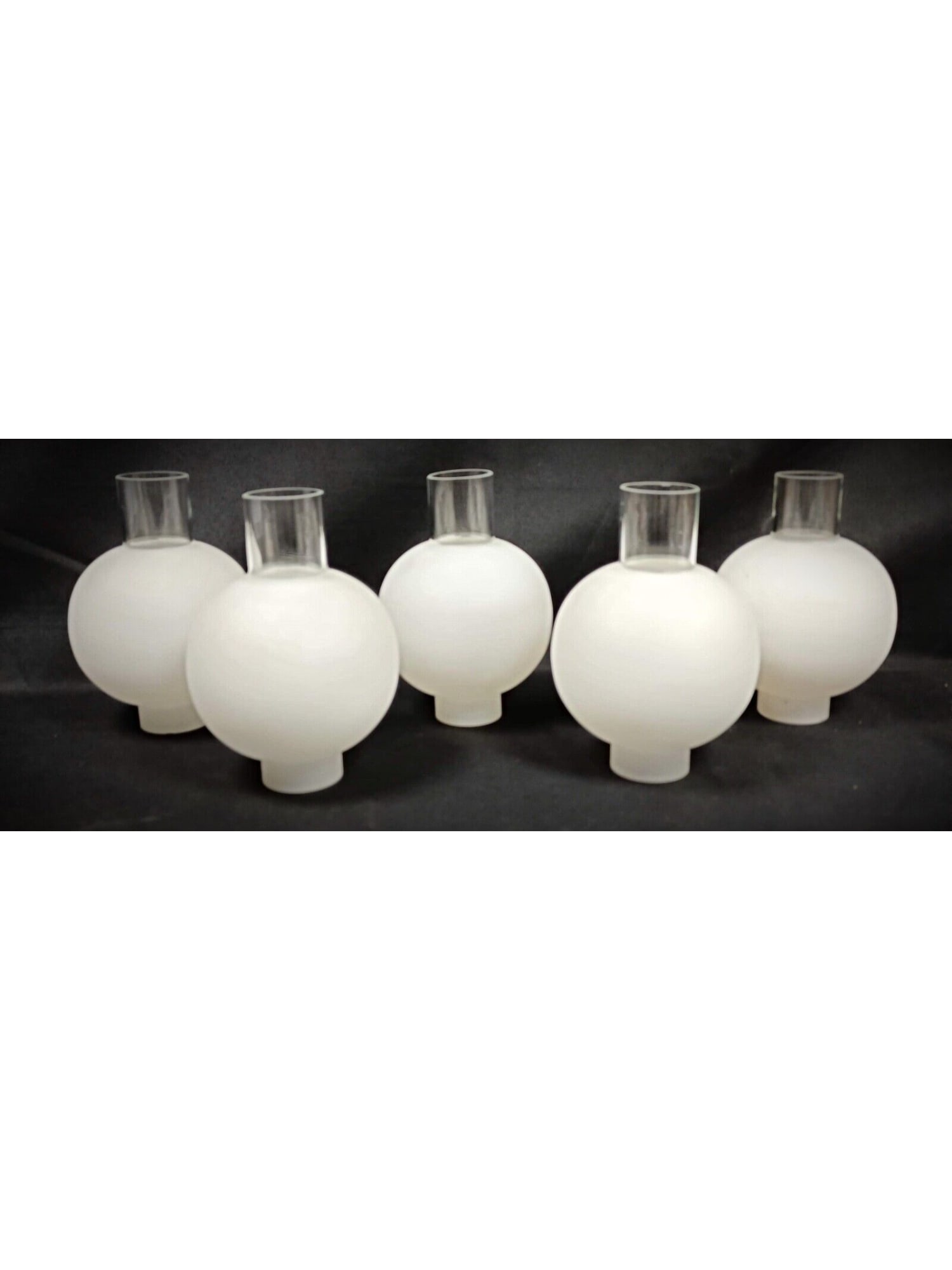 Vintage Set of 5 White Opaline Spheres for Wall Sconces - 7