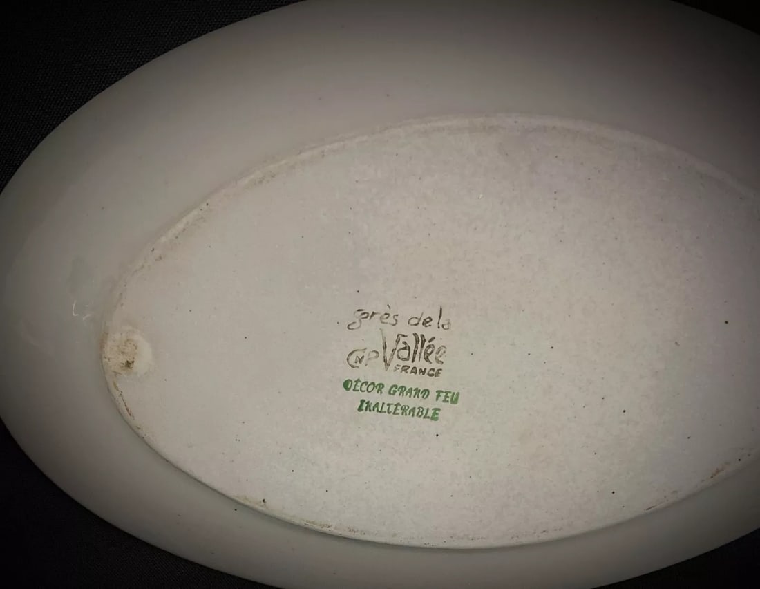 Large 20th-Century Oval CNP Stoneware Platter – Vallée Grand Feu - 6