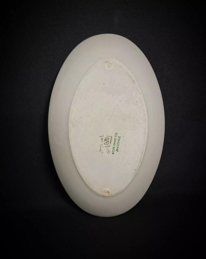 Large 20th-Century Oval CNP Stoneware Platter – Vallée Grand Feu - 7
