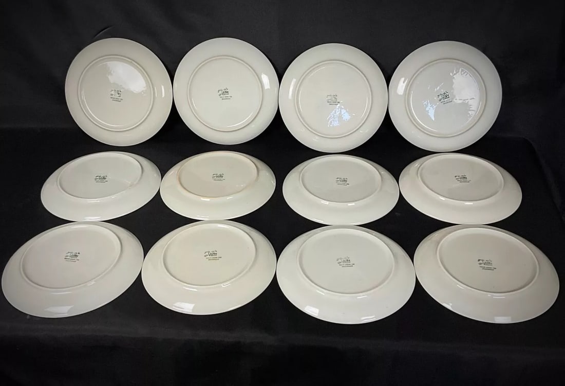 Vintage 20th-Century Set of 12 Grès de la Vallée Stoneware Plates - 4
