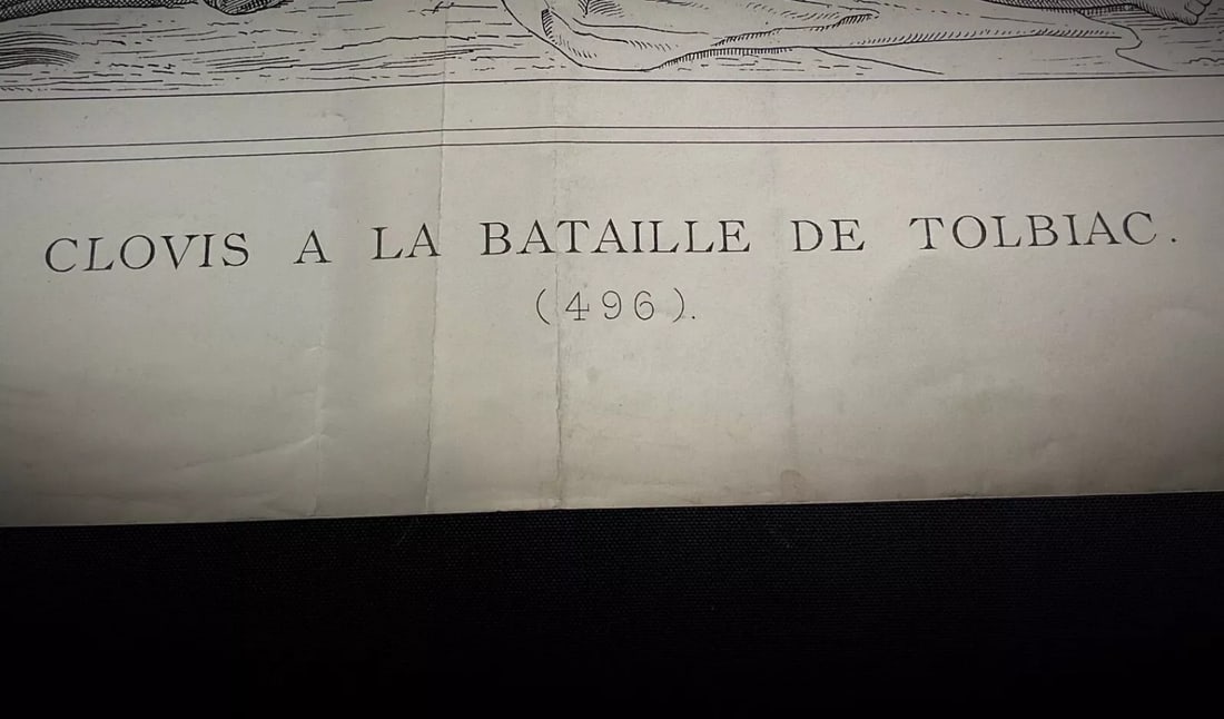 Late 19th-Century French Engraving, "Clovis at the Battle of Tolbiac" - 4