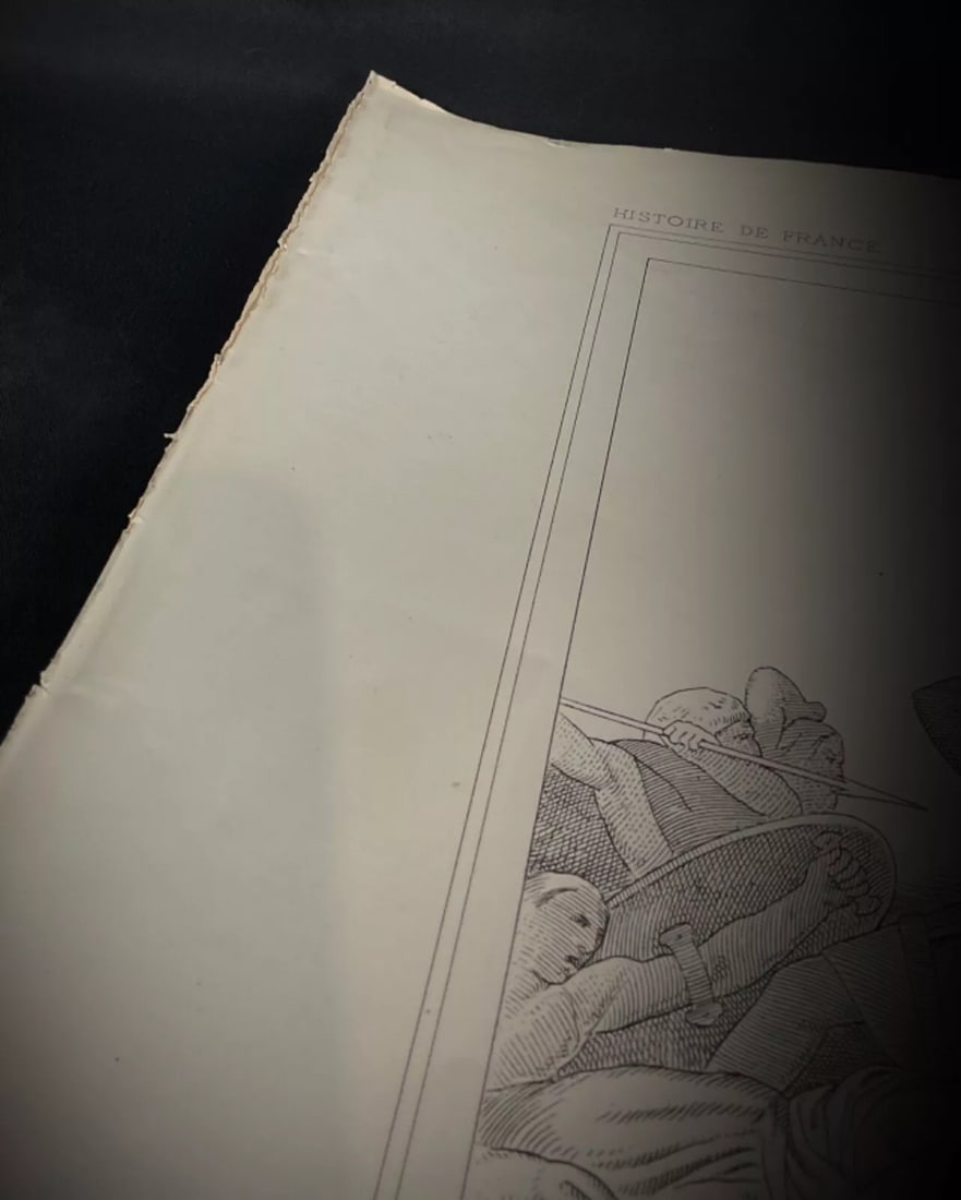 Late 19th-Century French Engraving, "Clovis at the Battle of Tolbiac" - 8