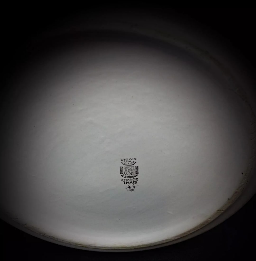 Antique and Rare Floral Faience Soup Tureen by Digoin Sarreguemines Thai - 9